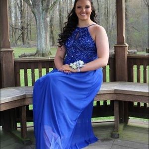 Royal Blue full length Prom Dress